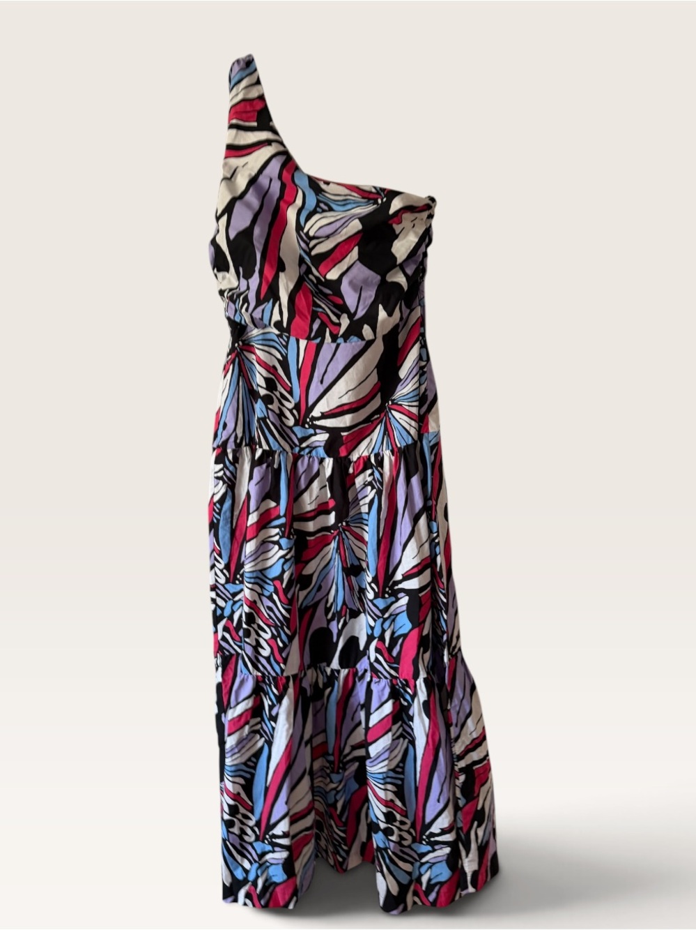 ANTHROPOLOGIE MAEVE ONE SHOULDER PRINTED MIDI DRESS NWT SIZE 12 - Picture 10 of 16